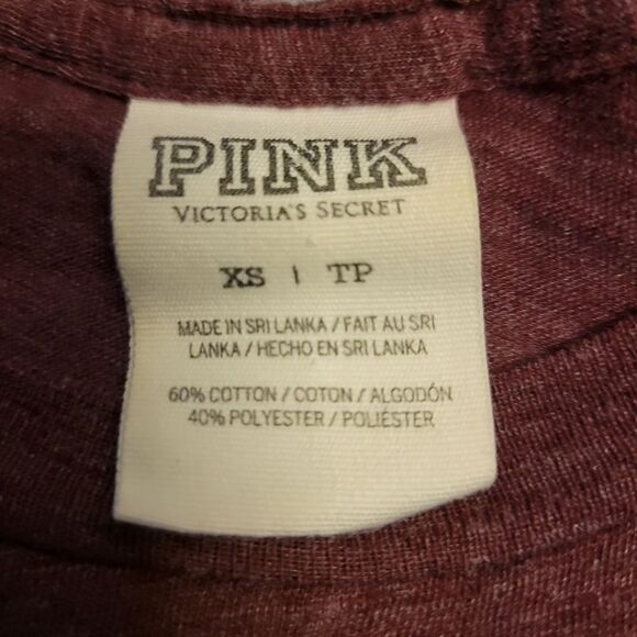PINK Victoria's Secret Y2K Long Sleeve Purple Scoop Neckline Tee Women's Size XS - Picture 5 of 8
